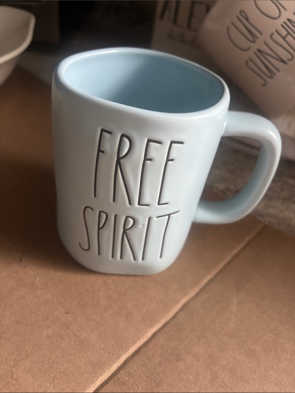 Rae Dunn Free Spirit Light Blue Ceramic Mug